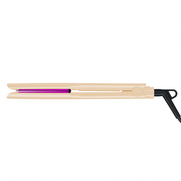 Утюжок MZ Titanium капучино, розовые пластины, глянец